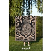 Tiger Gesicht Decke Dschungeltier Gewebter Wandteppich von TheCoolRuler