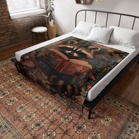 Waschbär Fee Lesebuch Decke Cottagecore Wandteppich von TheCoolRuler