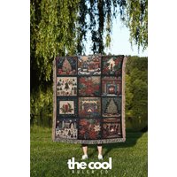 Weihnachten Patchwork Gewebte Decke Vintage Urlaub Wandbild Weihnachten Patchwork Gewebte Decke Vintage Urlaub Wandbild von TheCoolRuler