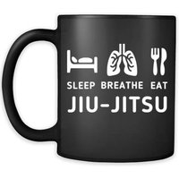 Becher Brazilian Jiu Jitsu Bjj - Schlaf Zu Atmen Essen Jitsu-Becher Kaffee Tasse Kaffeetasse | 11 Unzen Schwarz von TheCoolSloth
