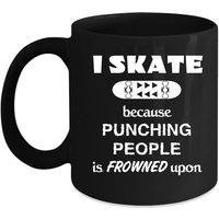 Ich Skate Skateboarding, Weil Menschen Stanzen Ist Geschenk, Weihnachten, Geburtstagsgeschenk Für Skateboarding-Enthusiasten Schwarz Becher Verpönt Ich Skate Skateboarding, Weil Menschen Stanzen Ist Geschenk, Weihnachten, Geburtstagsgeschenk Für Skateboarding-Enthusiasten Schwarz Becher Verpönt von TheCoolSloth