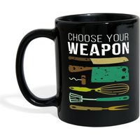 Koch Tassen - Wählen Sie Ihre Waffe-Becher Chef Geschenke Für Männer-Chef Lustig | 11 Unzen Schwarz von TheCoolSloth