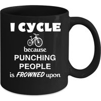 Radfahren/Bmx Fahrrad Ich Fahre Da Menschen Stanzen Ist Verpönt, Geschenk, Weihnachten, Geburtstag Geschenk Schwarz Becher von TheCoolSloth