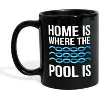 Schwimmen, Schwimmen Geschenk, Schwimmer - Zuhause Ist, Wo Der Pool Ist Schwarze Kaffeetasse, Teetasse Schwimmen, Schwimmen Geschenk, Schwimmer - Zuhause Ist, Wo Der Pool Ist Schwarze Kaffeetasse, Teetasse von TheCoolSloth