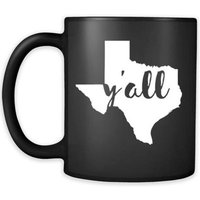 Texas Tasse Kaffeebecher - Y'all Becher Kaffeetasse State 11Oz Schwarz Us Tassen von TheCoolSloth