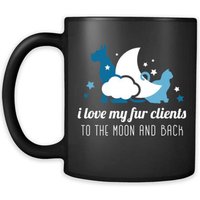 Tierarzt Tech Geschenke Becher Ich Liebe Meinen Pelz-Kunden Zum Mond Und Zurück-Becher - Krankenschwester Kaffee Tasse Schwarz | 11 Unzen von TheCoolSloth