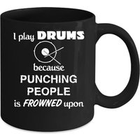 Trommeln Spiele Ich Schlagzeug, Weil Stanzen Menschen Ist Verpönt, Geschenk, Weihnachten, Geburtstagsgeschenk Für Schlagzeug-Enthusiasten Schwarz von TheCoolSloth