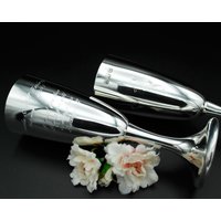 Champagnerflöte Paar Jahrestag Geschenk Personalisiertes Benutzerdefinierte Gravierte Zinn Metallflöten Zinnflöte von TheCopperMint