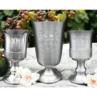Mittelalter Inspirierter Zinnbecher Gravierter Kelch Becher Renaissance Geschenk Personalisierter Individueller Gravur von TheCopperMint