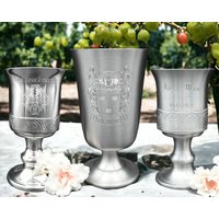 Mittelalterlicher Trinkbecher Individuell Gravierter Zinn Renaissance Personalisiertes Geschenk Replik Individuelles von TheCopperMint