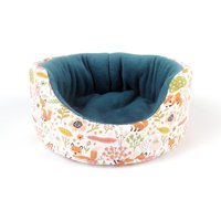 Meerschweinchen Bett Pipipad Kuschelbett Fleece Kuschelnest Körbchen Fleecehaltung Igel Füchse Petrol von TheCosyHut