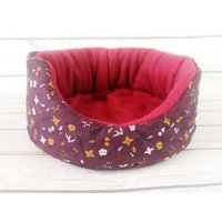 Meerschweinchen Bett Pipipad Kuschelbett Fleece Kuschelnest Körbchen Fleecehaltung Igel Herbst Lila von TheCosyHut