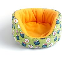 Sofort Lieferbar Meerschweinchen Bett Pipipad Kuschelbett Fleece Kuschelnest Körbchen Fleecehaltung Igel Sushi Gelb von TheCosyHut