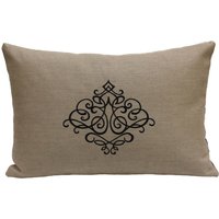 Besticktes Rollekissen Medaillon Stickerei Dekokissen Ikat von TheCowPelt