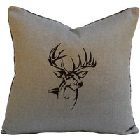 Hirsch Silhouette Kissen Waldtiere Cabin Decor Hirschgeweih Dekokissen Animal Print Rustikale Wohnkultur von TheCowPelt
