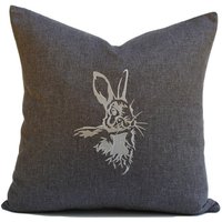 Kaninchen-Kissen Hase Werfen Kissen Häschen-Kissen Kaninchen-Silhouette Waldtiere Cabin Decor Animal Print von TheCowPelt