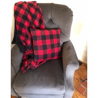 Schwarz Rot Oder Grau Büffel Karo Doppelseitig Fleece| Camping Hütte Decke| Holzfäller Sofa Überwurf |Büffel Kariert von TheCozyCabinGoods