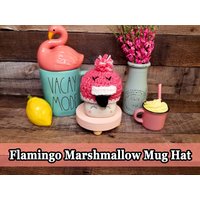 Flamingo Marshmallow Becher Hut, Rae Dunn Strand Sommer Tasse Topper, Tier Tablett von TheCozyCrafterUS