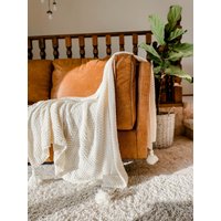 Leichte Strickdecke, Kuschelige Decke, Boho Deko, Wohnzimmer, Schlafzimmer Dekor von TheCozyLifeCo