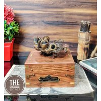 Compass Sextant With Wooden Box Astrologer Equipment Ship's Instruments Sailor Navigation J. Scott London von TheCraftHouseByAli