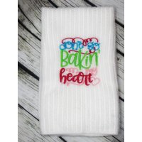 "Besticktes Geschirrtuch "Don't Go Bakin' My Heart" von TheCraftLadyCo