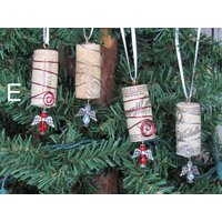 Weinkorken Engel Ornament Set Handgemachter Draht Eingewickeltes Rustikales Dekor von TheCraftLadyCo