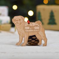 Personalisierte Schwarze Mops Hundedekoration - Detailliert von TheCraftyGiraffeEtsy