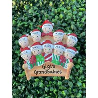 10-Bett-Familie Ornament | Personalisierte Familie Von Zehn Keramik Handgeschriebenen Namen Weihnachtsverzierung Große von TheCrazyOrnamentLady