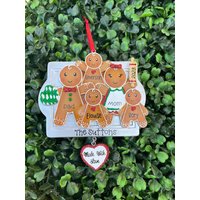 5 - Made With Love Lebkuchen Familie Ornament | Hand Personalisiert Keramik Familien Geschenk Weihnachtsverzierung Handgeschrieben Baum von TheCrazyOrnamentLady