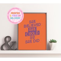 Sie Glaubte, Sie Könnte Es Also Tun | Zitate Wandkunst Ungerahmt Din A4 Motivierende Drucke Wohnkultur Bürodruck Inspirierendes Zitat Sie Glaubte, Sie Könnte Es Also Tun | Zitate Wandkunst Ungerahmt Din A4 Motivierende Drucke Wohnkultur Bürodruck Inspirierendes Zitat von CreativeChoicePrints