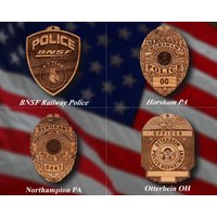 Hölzern Versch. Polizei Abzeichen Oder Schulter Patch Ornamente 9 von TheCreativeEngraver