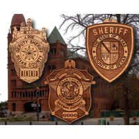 Hölzerne Bexar Co Tx Sheriff Abzeichen Oder Schulter Patch Ornament von TheCreativeEngraver