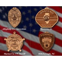Hölzerne Verschiedenes Polizei Abzeichen Oder Schulter Patch Ornament #13 von TheCreativeEngraver
