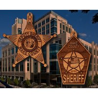 Hölzerne Wake Co Nc Sheriff Abzeichen Oder Schulter Patch Ornament von TheCreativeEngraver