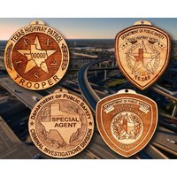 Hölzernes Texas Hp Abzeichen Oder Schulter-Patch-Ornament von TheCreativeEngraver