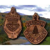 Hölzernes Vermont State Police Abzeichen Oder Schulter Patch Ornament von TheCreativeEngraver
