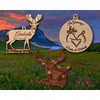 Personalisierte Hölzerne Deer Weihnachtsverzierung von TheCreativeEngraver