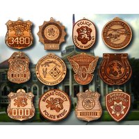 Personalisierte Hölzerne Nassau County Polizei Abzeichen Oder Schulter Patch Ornament von TheCreativeEngraver