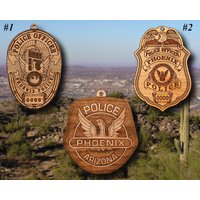 Personalisierte Hölzerne Phoenix Pd Abzeichen Oder Schulter Patch Hängende Verzierung von TheCreativeEngraver