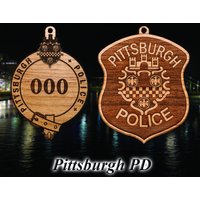 Personalisierte Holz Pittsburgh Pd Abzeichen Oder Schulter Patch Hängende Verzierung von TheCreativeEngraver