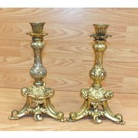 Vintage Messing Goldfarben Girandole Hollywood Regency Kerzenständer / Vintage Messing Goldfarben Girandole Hollywood Regency Kerzenständer / von TheCrewMBD
