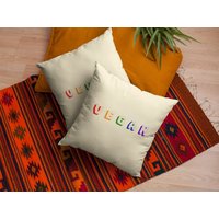 Regenbogen "Vegan' Werfen Kissen/Die Grausamkeit-Freies Kollektiv von TheCrueltyFreeCo
