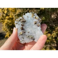 Chalkopyrit, Chrysokoll & Quarz Kristall Gruppe | Einzigartiger Pyrit von TheCrystalHoard