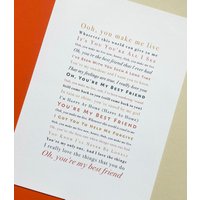 You're My Best Friend Ungerahmt Songtext Text Geschenk von TheCuriousType