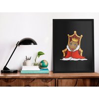 Potato Queen Poster, Kartoffelwandkunst, Leinwand Hölzerner Schwarzweißrahmen, Geschenk, Gerahmte Geschenke von TheDigitalAxolotl