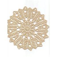 Häkeldeckchen Spitze Vintage Antik Deckchen Gehäkelt Home Decor Textilkunst Modern Rustikal Interior Design Braun Rund Natur von TheDoiliesEmporium