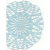 Häkeldeckchen Spitzendeckchen Tischdekoration Centerpiece Handgemachtes Hochzeitsdeckchen Serviette Boho Decor Runde Himmelblau von TheDoiliesEmporium