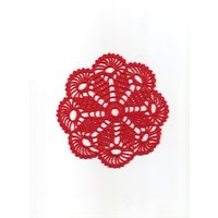 Mini-Häkeldeckchen Spitzendeckchen Tischdekoration Gehäkeltes Deckchen Herzstück Handgemachtes Hochzeitsdeckchen Serviette Boho Dekor Runde Rote von TheDoiliesEmporium