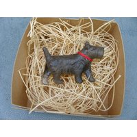 Dresdner Papier Christbaumschmuck Schwarz Scottie Scottish Terrier Hund von TheDresdenCottage