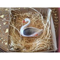 Neu 3D Dresdner Papier Christbaumkugel Weißer Schwan Feder Baum Deko von TheDresdenCottage
